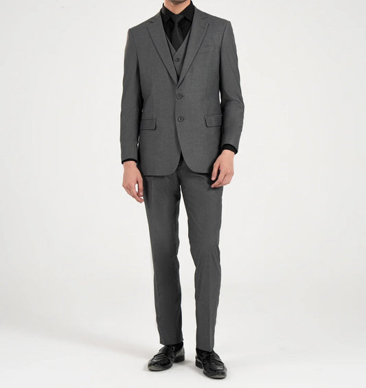Charcoal Monarch Grey Suiting — 3-Piece Prestige Edition 🩶✨