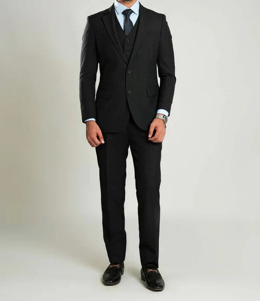 Grey Sovereign Plain Suiting — 3-Piece Couture Edition ✨