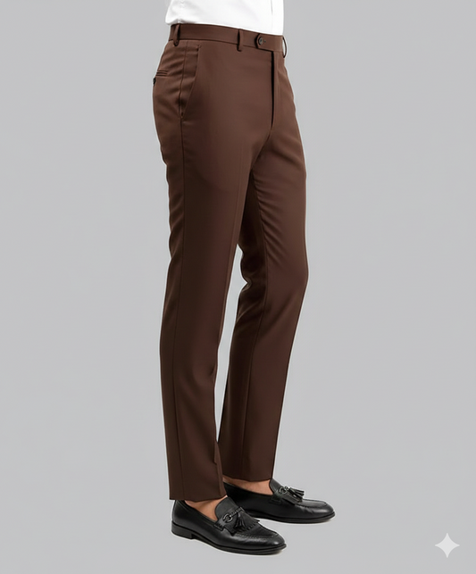 Imported Italian Chocolate Brown Suiting Pant – Classic Elegant Wear