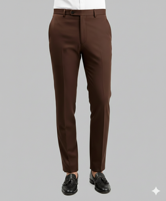 Imported Italian Chocolate Brown Suiting Pant – Classic Elegant Wear